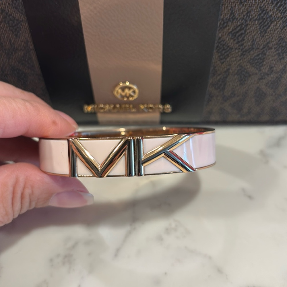 Michael Kors red pink and rose gold bangle
